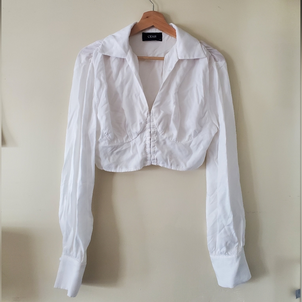 Cider Women's White Long Sleeve Top